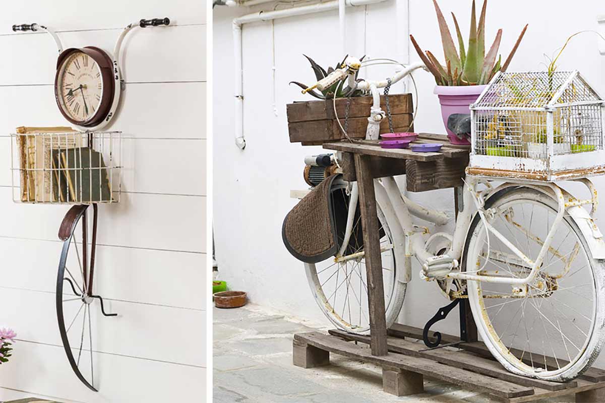 Recyclage créatif vieux vélo.