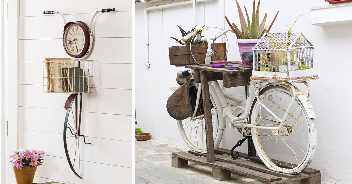 recyclage créatif vieux vélo.