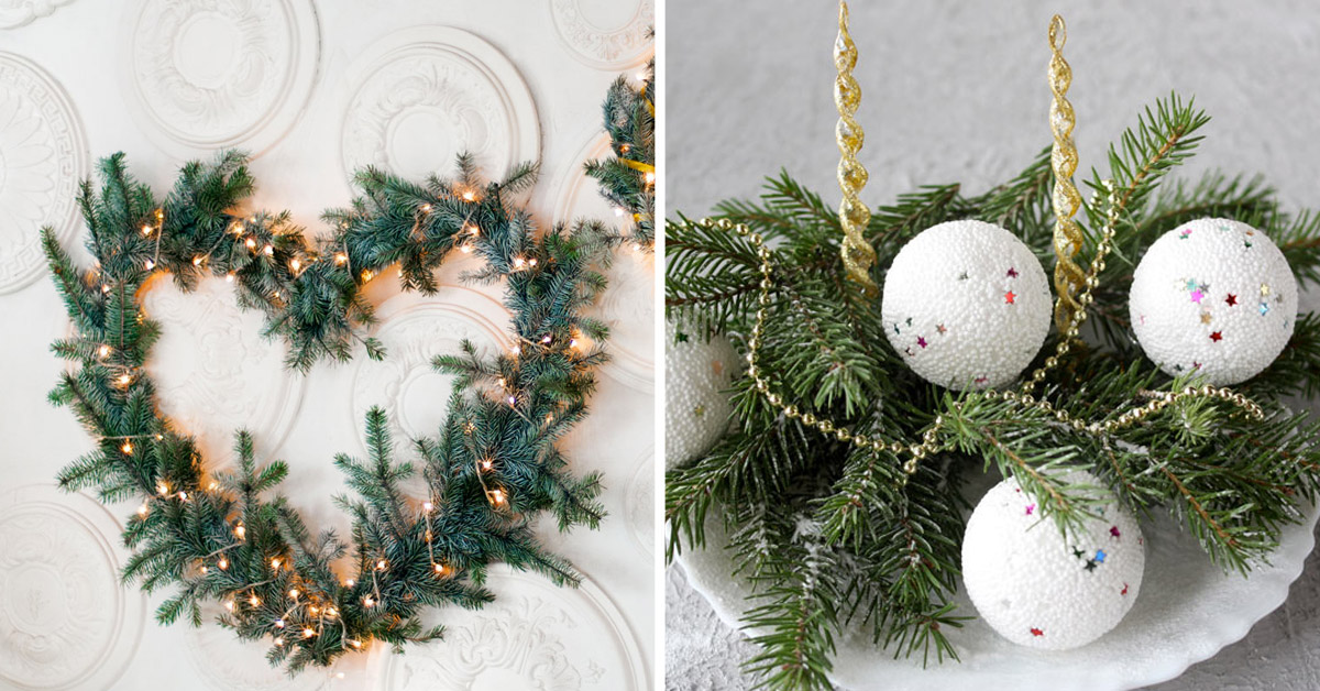 Déco DIY avec branches de sapin.