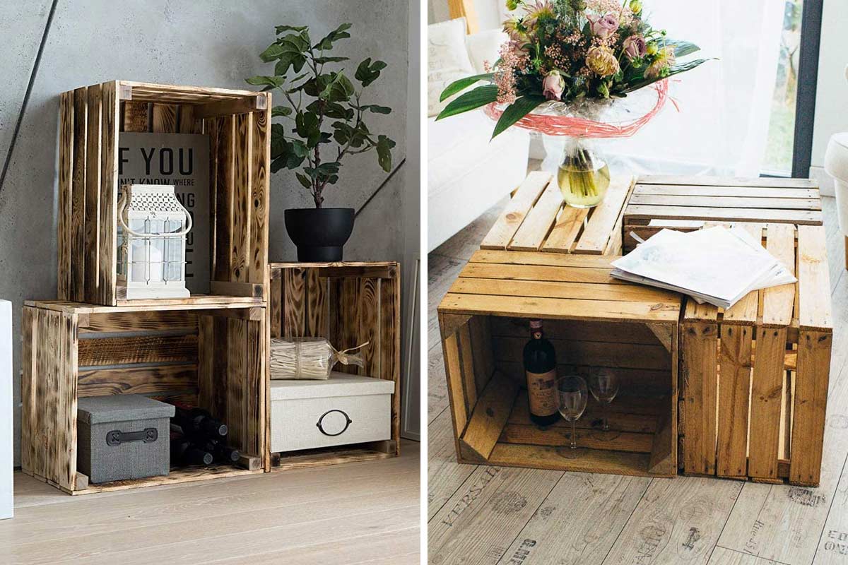 meuble diy caisses en bois pour salon