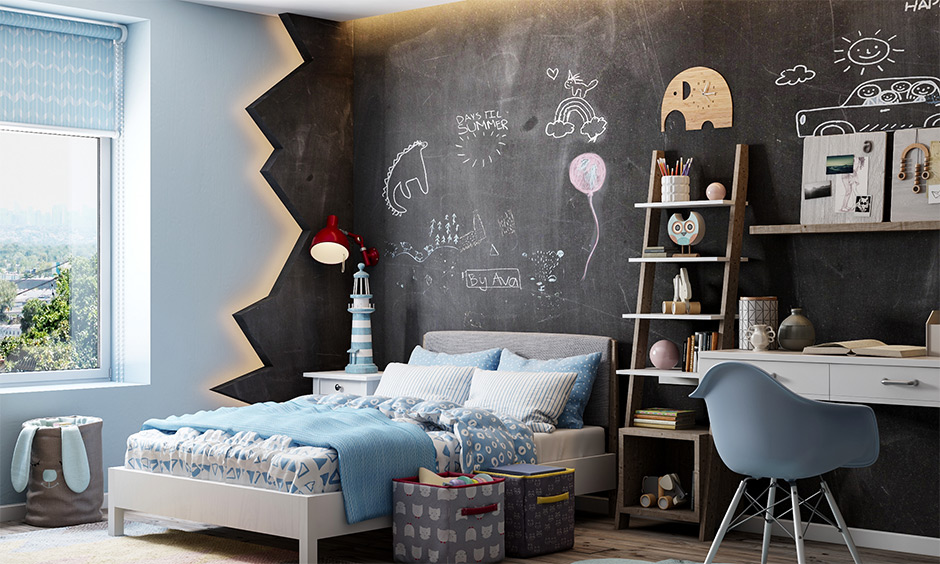 chambre enfants peinture ardoise