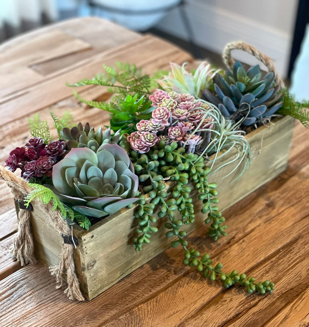 centre de table avec succulents