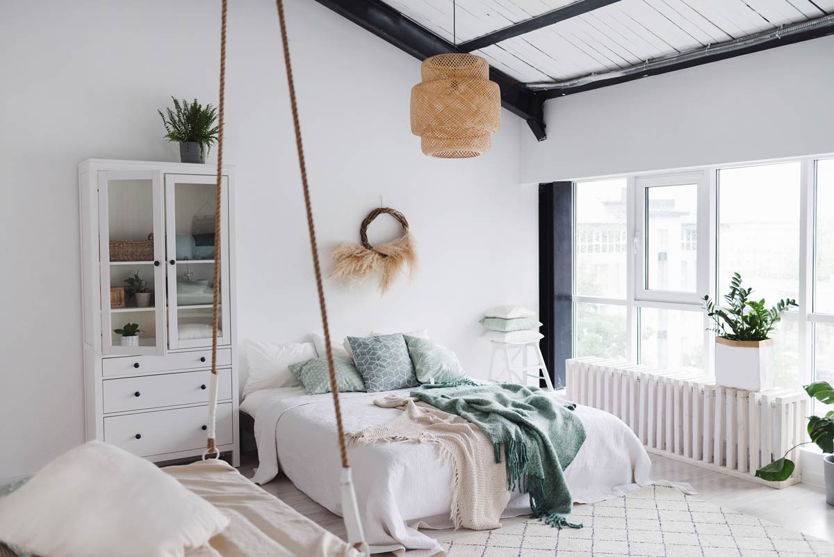 chambre à coucher dans style scandinave