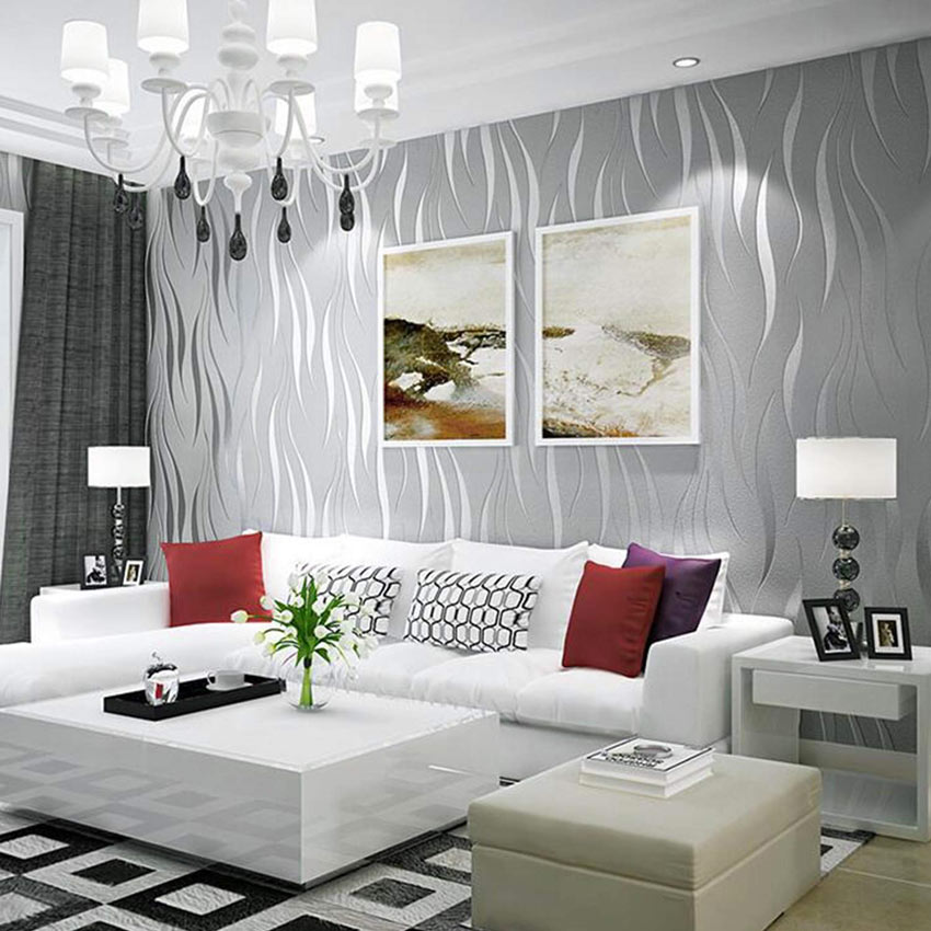 Le papier peint 3d crée un effet optique, idéal dans une maison moderne.