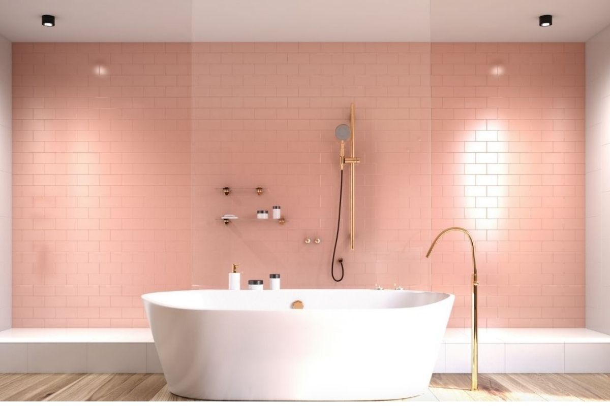 aménager la salle de bains avec des couleurs pastel