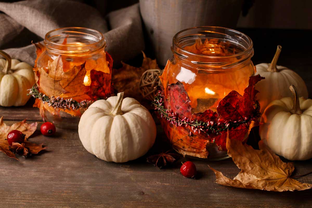 bocaux en verre DIY automne