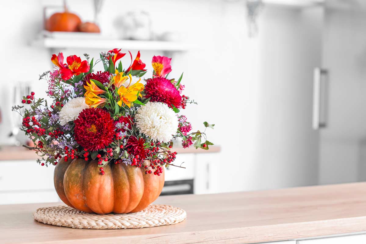 citrouille pot de fleurs