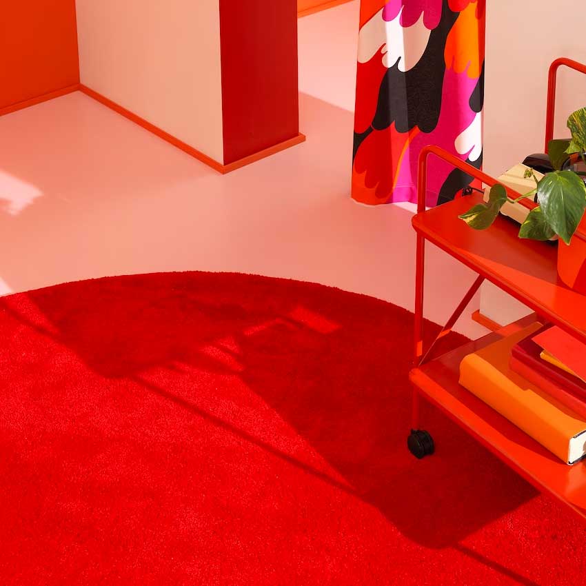 Tapis ronds rouge Ikea
