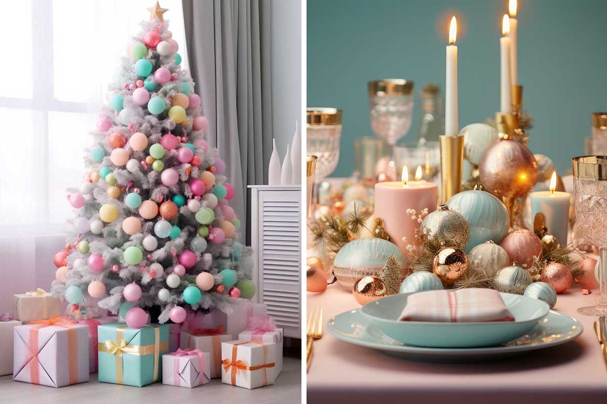 déco Noël aux nuances pastel.