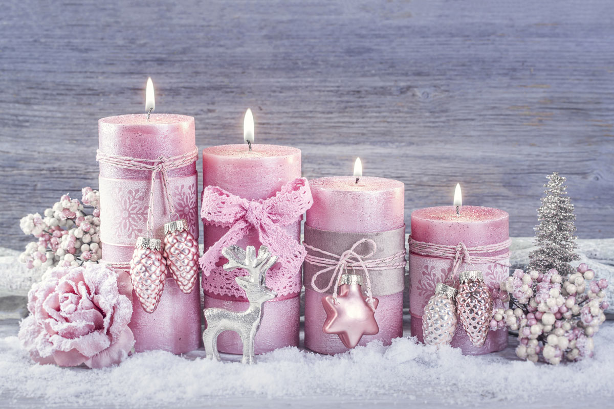 bougies de Noël shabby