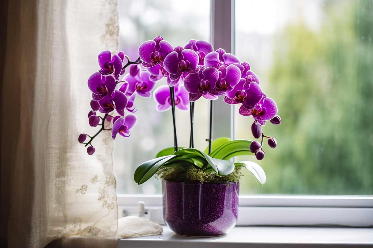 Orchidée en pot.