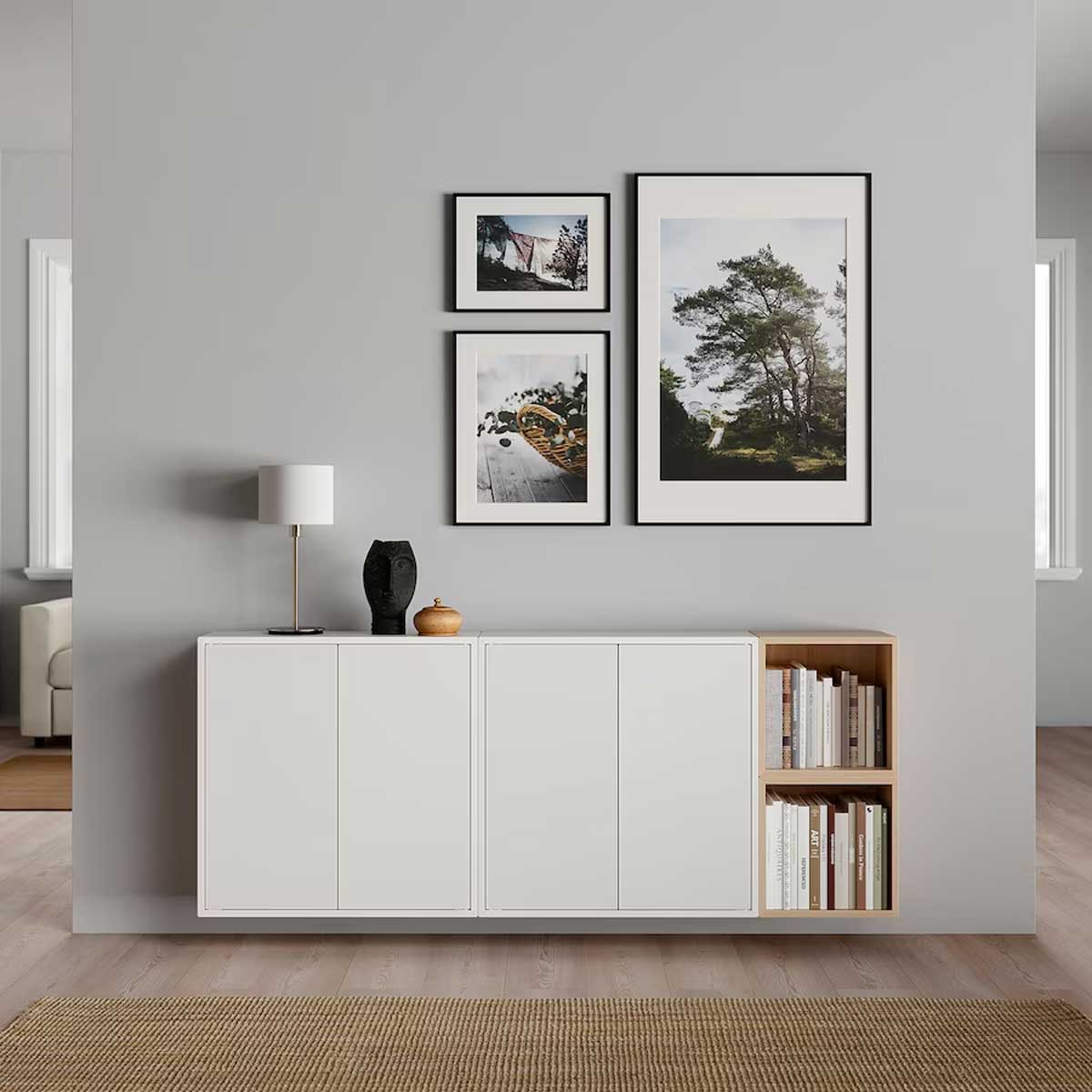 EKET Combinaison rangement murale, blanc effet chêne blanchi Ikea